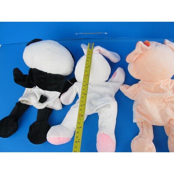 Unbranded Lot Of 3 Plush Stuffed Animal Hand Puppets Panda Bunny Pig - Picture 8 of 8